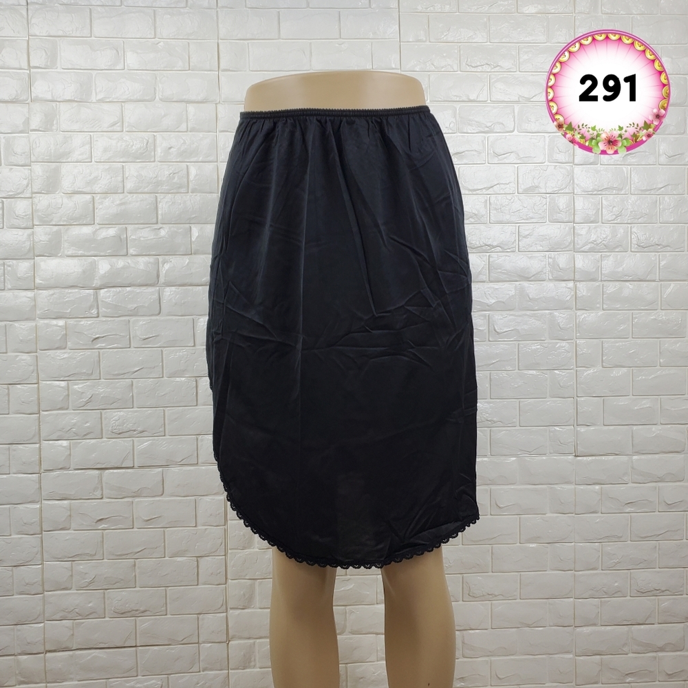 Sears Small Black Slip Skirt Loungewear Soft Lightweight Night Skirt